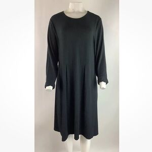 Pure Jill Wearever Collection Sz XL Tall Jersey Pullover Dress Black Rayon